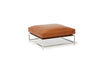 Inheritance Large Ottoman - Smooth Tan Leather & Polished Nickel