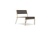 Outdoor Lounge Chair - Tan Frame & Black Webbing