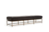 Inheritance XL Bench - Obsidian Leather & Antique Brass