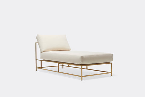 Inheritance Chaise Lounge - Natural Canvas & Tarnished Brass