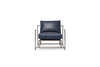 Inheritance Armchair - Waxed Navy Leather & Antique Nickel