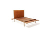 Inheritance Bed - Waxed Cognac Leather, Antique Brass & Walnut