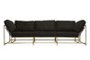 Inheritance Sofa - Black Wool & Antique Brass