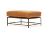 Inheritance Large Ottoman - Waxed Cognac Leather & Blackened Steel