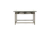 Inheritance Coffee Table - Black Leather & Antique Nickel