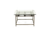 Inheritance Coffee Table - Black Leather & Antique Nickel