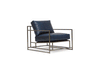 Inheritance Armchair - Waxed Navy Leather & Antique Nickel