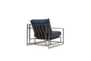 Inheritance Armchair - Waxed Navy Leather & Antique Nickel