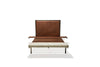 Inheritance Bed - Waxed Walnut Leather, Antique Nickel, Walnut & Ivory Shearling