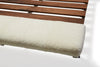 Inheritance Bed - Waxed Walnut Leather, Antique Nickel, Walnut & Ivory Shearling