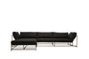 Inheritance Sectional - Black Canvas & Antique Brass