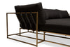 Inheritance Sectional - Black Canvas & Antique Brass