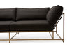 Inheritance Sectional - Black Canvas & Antique Brass