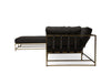 Inheritance Sectional - Black Canvas & Antique Brass