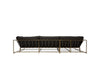 Inheritance Sectional - Black Canvas & Antique Brass