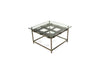 Inheritance Coffee Table - Black Leather & Antique Nickel