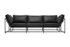 Inheritance Sofa - Obsidian Leather & Blackened Steel Sofa