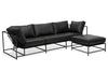 Inheritance Sofa - Obsidian Leather & Blackened Steel Sofa