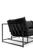 Inheritance Sofa - Obsidian Leather & Blackened Steel Sofa