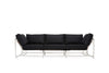 Inheritance Sofa - Black Wool & Polished Nickel