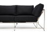 Inheritance Sofa - Black Wool & Polished Nickel