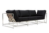 Inheritance Sofa - Black Wool & Polished Nickel