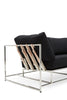 Inheritance Sofa - Black Wool & Polished Nickel