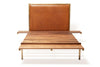 Inheritance Bed - Waxed Cognac Leather, Antique Brass & Walnut