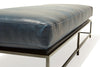 Inheritance XL Bench - Waxed Navy Leather & Blackened Steel