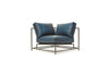 Inheritance Corner Chair - Waxed Navy Leather & Blackened Steel