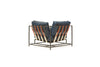 Inheritance Corner Chair - Waxed Navy Leather & Blackened Steel