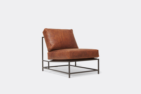 Inheritance Chair - Waxed Chestnut Leather & Blackened Steel