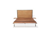 Inheritance Bed - Camel Nubuck Leather, Antique Nickel & Walnut