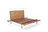 Inheritance Bed - Camel Nubuck Leather, Antique Nickel & Walnut