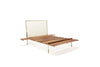 Inheritance Bed - Smooth Cream Leather, Polished Nickel & Walnut