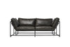 Inheritance Two Seat Sofa - Pebbled Black Leather & Blackened Steel