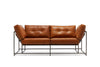 Inheritance Two Seat Sofa - Smooth Tan Leather & Blackened Steel