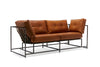 Inheritance Two Seat Sofa - Smooth Tan Leather & Blackened Steel