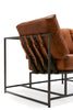 Inheritance Two Seat Sofa - Smooth Tan Leather & Blackened Steel