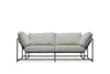 Inheritance Two Seat Sofa - Light Grey Wool & Antique Nickel