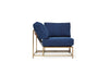 Inheritance Corner Chair - Indigo Canvas & Antique Brass