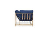 Inheritance Corner Chair - Indigo Canvas & Antique Brass