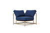 Inheritance Corner Chair - Indigo Canvas & Antique Brass