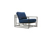 Inheritance Armchair - Indigo Canvas & Blackened Steel