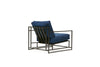 Inheritance Armchair - Indigo Canvas & Blackened Steel