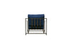 Inheritance Armchair - Indigo Canvas & Blackened Steel