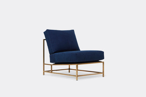 Inheritance Chair - Indigo Canvas & Tarnished Brass