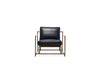 Inheritance Armchair - Blue Smoke Leather & Antique Brass