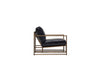 Inheritance Armchair - Blue Smoke Leather & Antique Brass