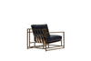 Inheritance Armchair - Blue Smoke Leather & Antique Brass